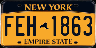 NY license plate FEH1863