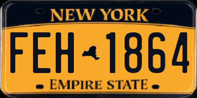NY license plate FEH1864