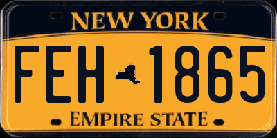 NY license plate FEH1865