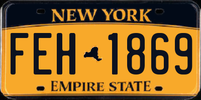 NY license plate FEH1869