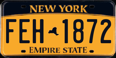 NY license plate FEH1872