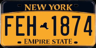 NY license plate FEH1874