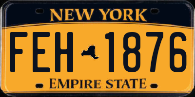 NY license plate FEH1876