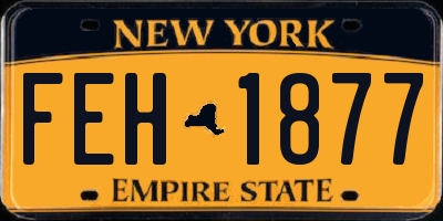 NY license plate FEH1877
