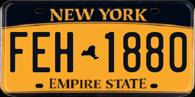 NY license plate FEH1880