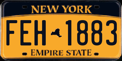 NY license plate FEH1883