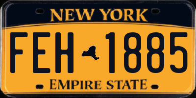 NY license plate FEH1885