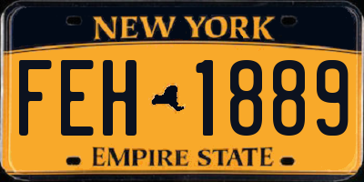 NY license plate FEH1889