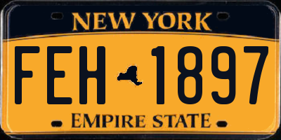 NY license plate FEH1897
