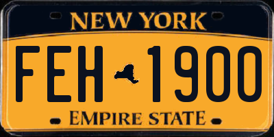 NY license plate FEH1900