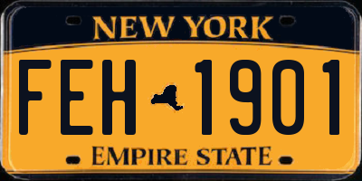 NY license plate FEH1901