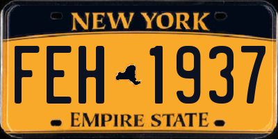 NY license plate FEH1937