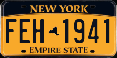 NY license plate FEH1941