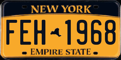 NY license plate FEH1968