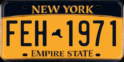 NY license plate FEH1971