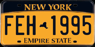 NY license plate FEH1995