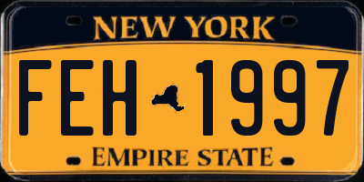 NY license plate FEH1997