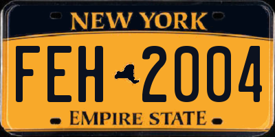 NY license plate FEH2004