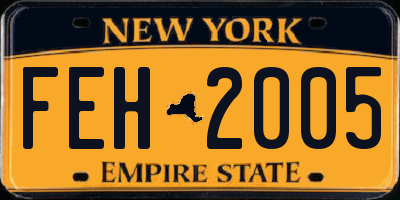 NY license plate FEH2005