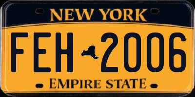 NY license plate FEH2006