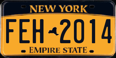 NY license plate FEH2014