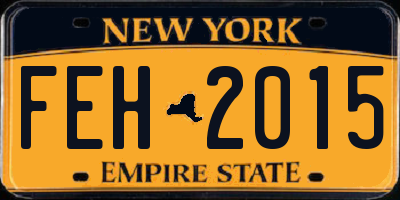 NY license plate FEH2015