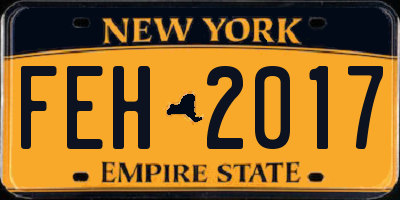 NY license plate FEH2017