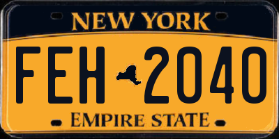 NY license plate FEH2040