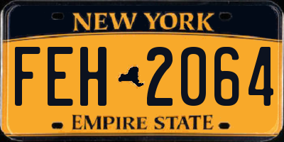 NY license plate FEH2064