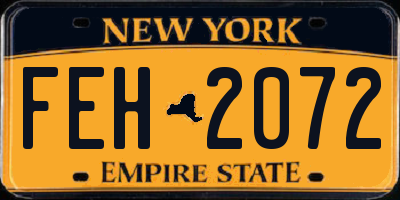 NY license plate FEH2072