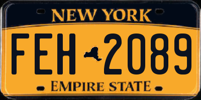 NY license plate FEH2089