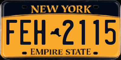 NY license plate FEH2115