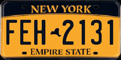 NY license plate FEH2131