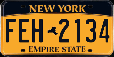 NY license plate FEH2134