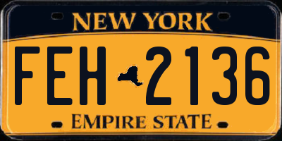 NY license plate FEH2136