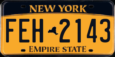 NY license plate FEH2143