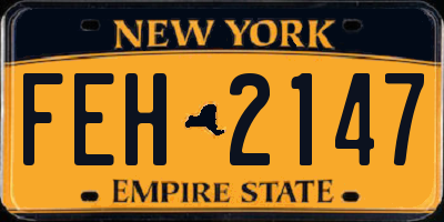 NY license plate FEH2147