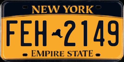 NY license plate FEH2149