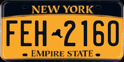 NY license plate FEH2160