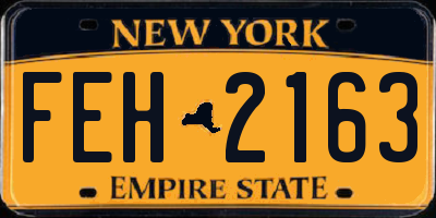 NY license plate FEH2163