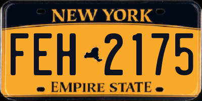 NY license plate FEH2175