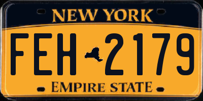 NY license plate FEH2179