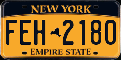 NY license plate FEH2180