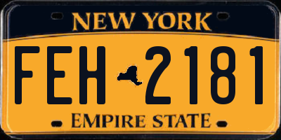 NY license plate FEH2181