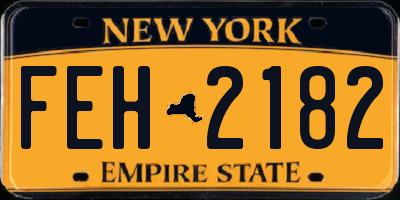 NY license plate FEH2182