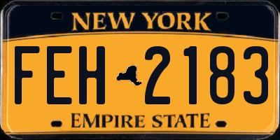 NY license plate FEH2183