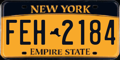 NY license plate FEH2184