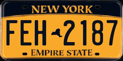 NY license plate FEH2187