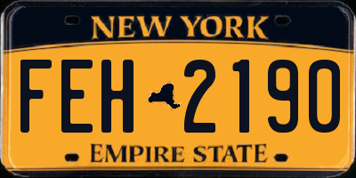 NY license plate FEH2190