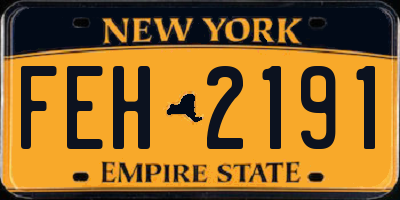 NY license plate FEH2191
